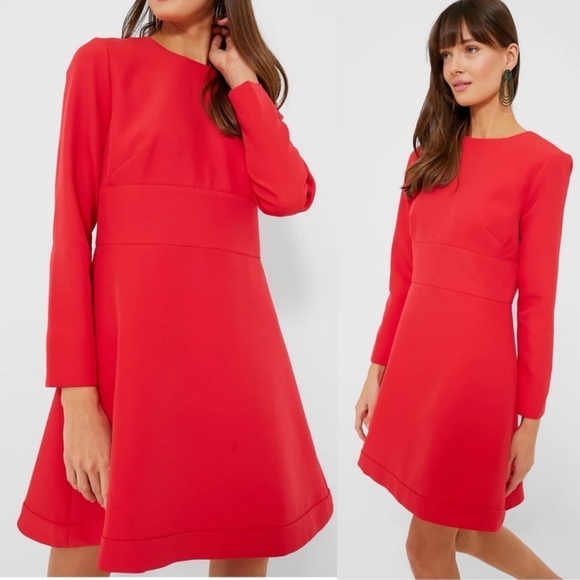 NEW Tuckernuck Elodie Fit & Flare Mini Dress: Red - Picture 2 of 5